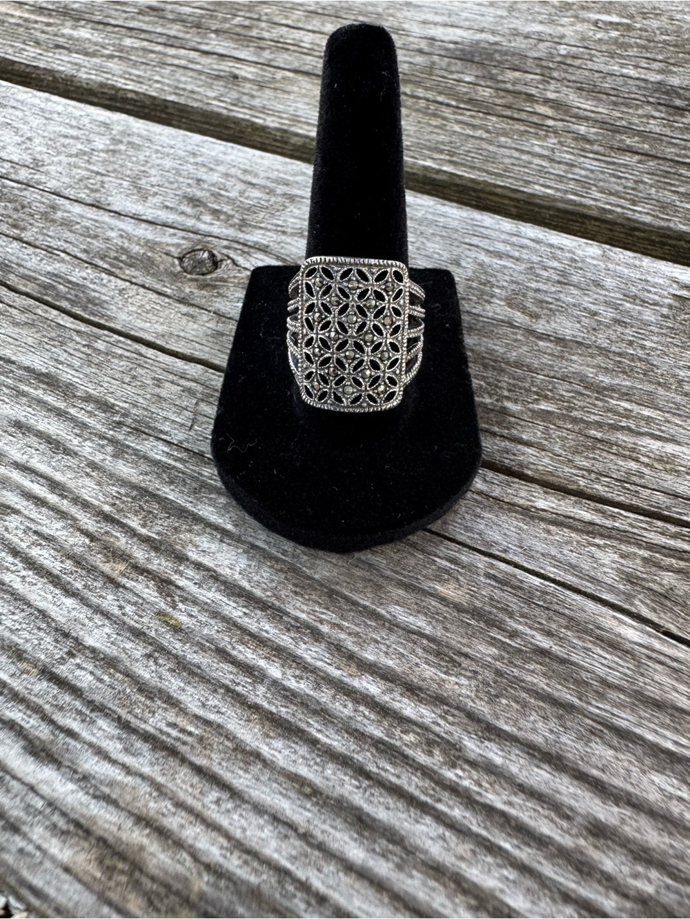 Vintage Art Deco Sterling Silver Statement Ring